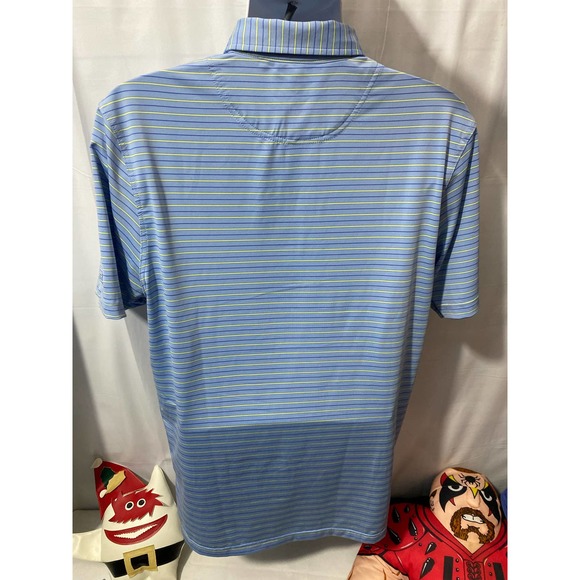 Men's Burnt Pine Golf Club Blue Yellow  Short Sleeve Polo Shirt Medium - Picture 3 of 10